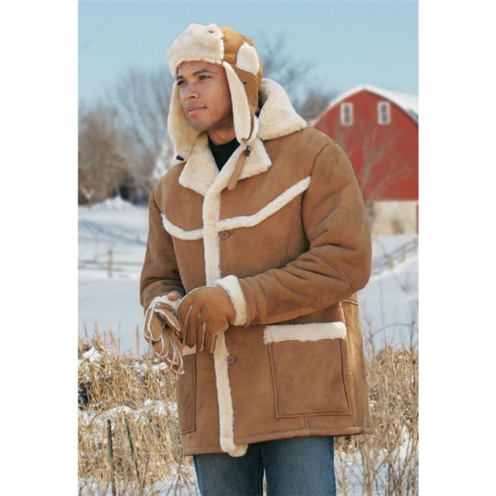 Guide Gear 100% Genuine Leather Shearling Montana Parka